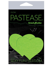 Glow in the Dark Heart Pastease – Premium Green Pasties (O/S)