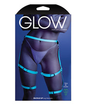 Load image into Gallery viewer, Glow Buckle Up Glow in the Dark Leg Harness Light Blue O/S