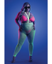 Load image into Gallery viewer, Glow Come Alive Suspender Stockings, Bralette & G-string Multi Color