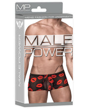 Load image into Gallery viewer, Kiss Me Stretch Mesh Mini Short Blk/rd