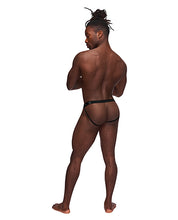 Load image into Gallery viewer, Fetish Cyclops Nylon Spandex Pouchless Jock Strap Black