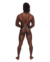 Load image into Gallery viewer, Leather Taurus Adjustable Buckle Thong Black O/s