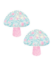 Load image into Gallery viewer, Glow in the Dark Neva Nude Black Light Glitter Shroom Pasties – Pink/White