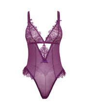 Load image into Gallery viewer, Katana Mesh & Lace Teddy - Purple 1X/2X