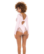 Load image into Gallery viewer, Maria Ribbed Knit & Lace Teddy Crystal Rose