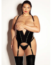 Load image into Gallery viewer, FETISH Open Cup Vinyl V-Wire Merrywidow w/G-String - Black 1X/2X