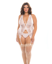 Load image into Gallery viewer, Noah Soft Cup Merrywidow W/garter Straps & G-string Peach Whip