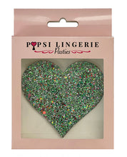 Load image into Gallery viewer, Glow In the Dark Glitter Heart Pasties - O/S