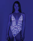 Butterfly Glow Embroidered Teddy Lavender/white