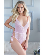 Load image into Gallery viewer, Allure Belle Lace & Mesh Tie Up Romper