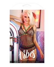 Load image into Gallery viewer, Vibes I'd Hit That Caged Cami & Cheeky Panty Black