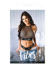 Vibes Icy Girl Metallic Fishnet Halter Top & Panty
