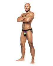 Load image into Gallery viewer, Galactic Sheer Poly Spandex Strappy Ring Jock Multi Color
