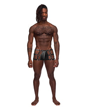 Load image into Gallery viewer, Fetish Vulcan Nylon Spandex Caged Short Black