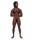 Leather Gemini Double Ring Harness Black O/s