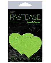 Load image into Gallery viewer, Glow in the Dark Heart Pastease – Premium Green Pasties (O/S)