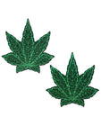 Pastease Premium Glitter Marijuana Leafs - Green O/S