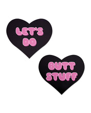 Load image into Gallery viewer, Pastease Premium Heart Let&#39;s Do Butt Stuff - Black/Pink O/S