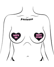 Load image into Gallery viewer, Pastease Premium Heart Let&#39;s Do Butt Stuff - Black/Pink O/S