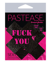 Load image into Gallery viewer, Pastease Premium Fuck You Pay Me Cross - Black/Pink O/S