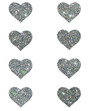 Load image into Gallery viewer, Pastease Premium Mini Glitter Hearts - Silver Pack of 8