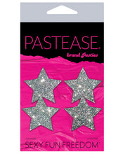 Load image into Gallery viewer, Pastease Premium Petites Glitter Star - Silver O/S Pack of 2 Pair