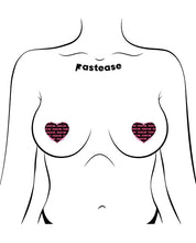 Load image into Gallery viewer, Pastease Petites Fuck Me Hearts - Black/Pink O/S