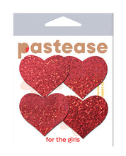 Load image into Gallery viewer, Pastease Premium Petites Glitter Heart - Red O/S Pack of 2 Pair