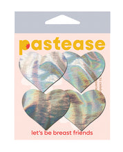 Load image into Gallery viewer, Pastease Premium Petites Holographic Heart - Silver O/S Pack of 2 Pair