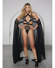 Load image into Gallery viewer, Belle Du Jour Lace Teddy w/Adjustable Strap Black