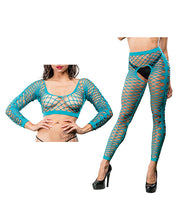 Load image into Gallery viewer, Beverly Hills Naughty Girl Crotchless Front Mesh &amp; Side Design Leggings O/s
