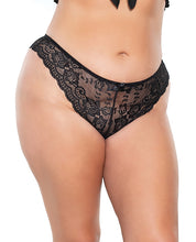 Load image into Gallery viewer, Scallop Stretch Lace High Leg Panty Black OS/XL