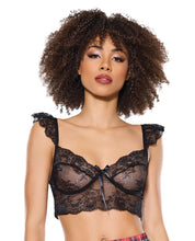 Load image into Gallery viewer, Scallop Stretch Lace Soft Cup Bralette - Black O/S