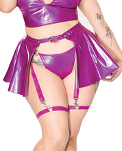 Load image into Gallery viewer, Darque PVC Skirt w/Removable Leg Straps - Purple QN