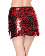 Load image into Gallery viewer, Darque Metallic Wet Look Skirt - Red/Black