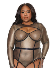 Load image into Gallery viewer, Holiday Metallic Fishnet Shrug Black/Gold OS/XL