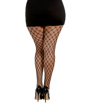 Load image into Gallery viewer, Double Knitted Fence Net Pantyhose - Black QN