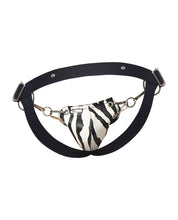 Load image into Gallery viewer, Dngeon Snap Jockstrap - Black/White Zebra O/S