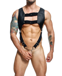 Dngeon Croptop Harness Cockring Black O/s