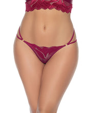 Load image into Gallery viewer, Double Strap Lace Thong - Wine