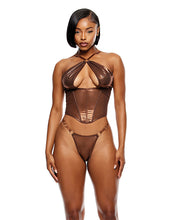 Load image into Gallery viewer, Liquid Metal Metallic Mesh Bustier w/G-String 2 pc Set - Metallic Copper