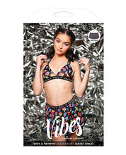 Load image into Gallery viewer, Vibes Why U Trippin Skater Skirt Black