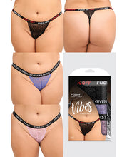 Load image into Gallery viewer, Vibes Fuck 3 Pack Thongs Assorted Colors QN