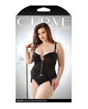 Load image into Gallery viewer, Curve Sloan Cropped Bustier Top &amp; Panty Black
