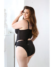 Load image into Gallery viewer, Curve Sloan Cropped Bustier Top &amp; Panty Black