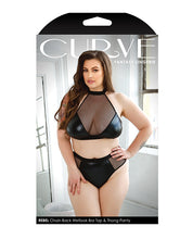 Load image into Gallery viewer, Curve Rebel Wetlook Halter Top W/removable Chain &amp; Panty Black
