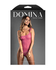 Domina One-Shoulder Sheer Mesh Teddy w/Rope Cuffs