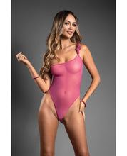 Load image into Gallery viewer, Domina One-Shoulder Sheer Mesh Teddy w/Rope Cuffs