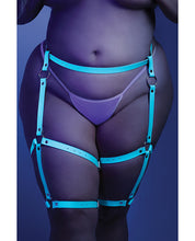 Load image into Gallery viewer, Glow Buckle Up Glow in the Dark Leg Harness Light Blue O/S