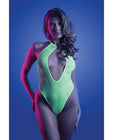 Glow Nocturnal Halter Teddy Neon Chartreuse